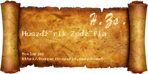 Huszárik Zsófia névjegykártya
